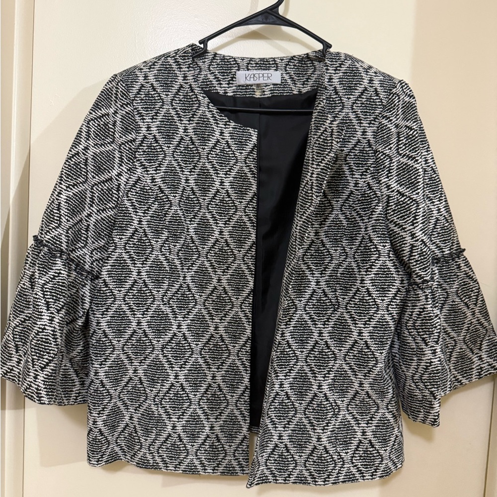 Kasper Monochrome Patterned Blazer